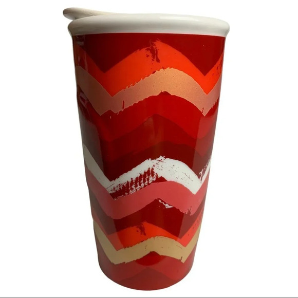 20. Starbucks Coffee Tumbler Chevron  Red 10 fl oz 2014 - Picture 3 of 8
